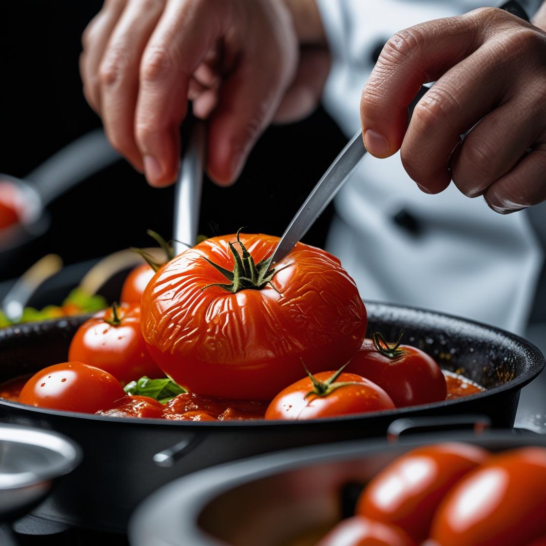 Racimo de tomates en plantaciones